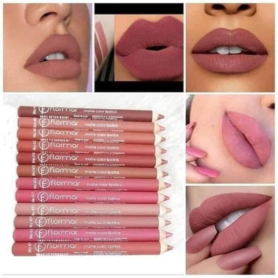 Matte Elegance: 12 Shades Lip Pencil Collection by Flormar